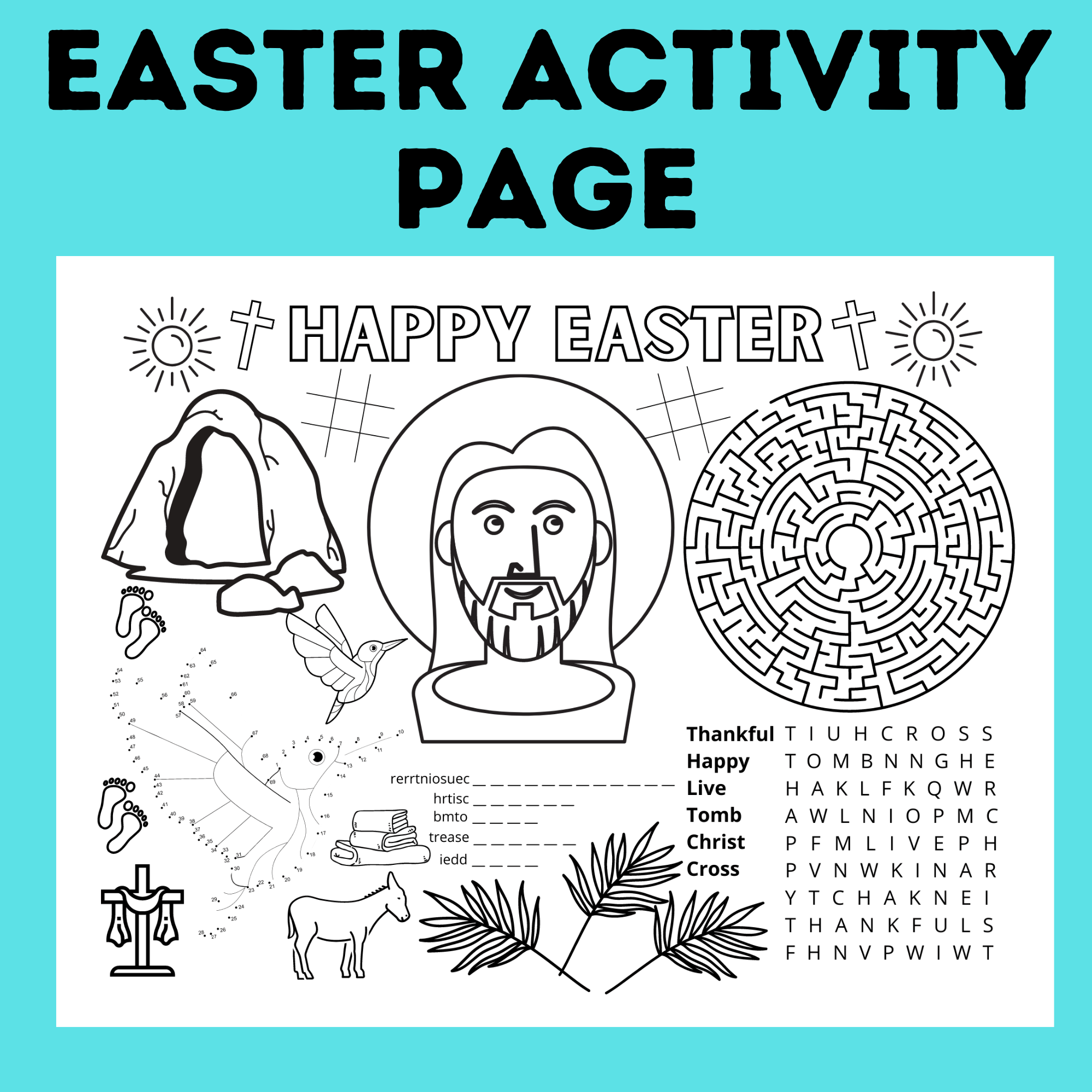 Easter Activity Page about Christ | Christ Activity Page | Christ Prin ...