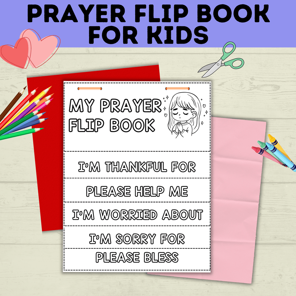 Prayer Flip Book | Prayer Craft | Prayer Activity | Prayer Printables for kids | Church Craft | Sunday School Craft | Prayer lesson