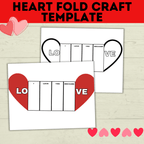 Heart Craft | Valentine's Day Craft | Folding Heart Craft | Kids Crafts | Party Crafts | Love Craft | I love you Craft for Kids | Printable