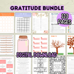 Thanksgiving Gratitude Bundle affirmations and journal printable for kids and families
