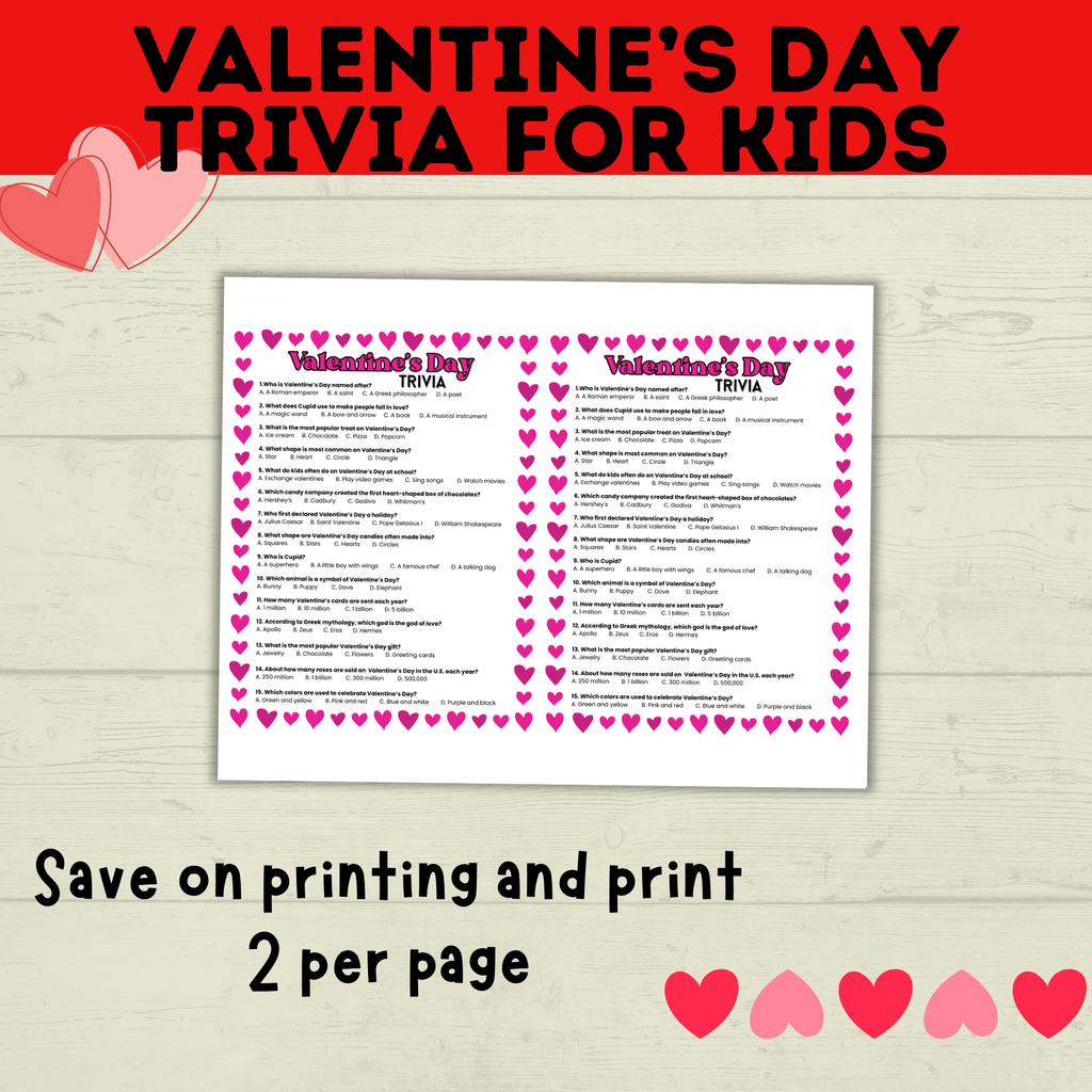 Valentine's Day Trivia for Kids | Kids Trivia | Kids Games | Party Games | Classroom Games | Valentine's Day Games | Kids Questions