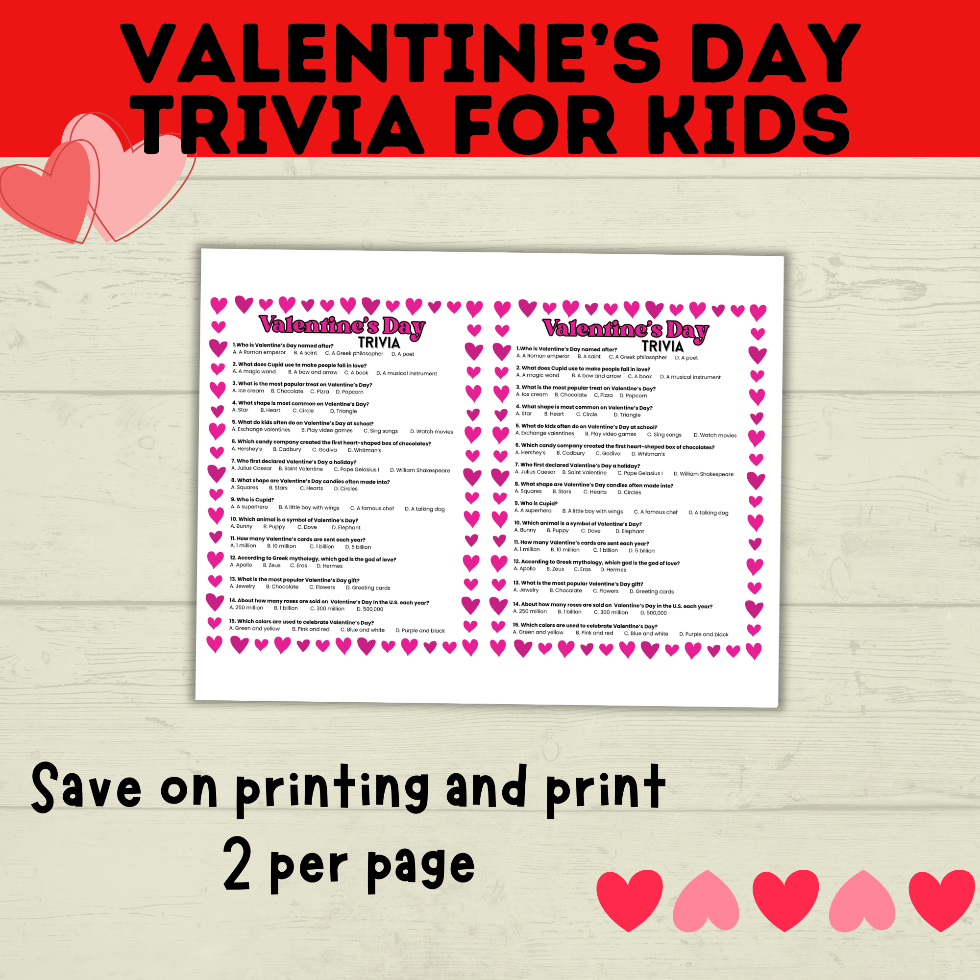Valentine's Day Trivia for Kids | Kids Trivia | Kids Games | Party Games | Classroom Games | Valentine's Day Games | Kids Questions