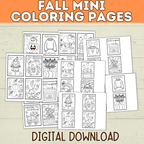 Fall Coloring Pages | Fall Activity Page | Fall | Fall Printables | Fall Preschool | Digital Download | Halloween Printable