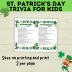 St. Patrick's Day Trivia for Kids | Kids Trivia | St. Patrick's Day Game | St. Patty's Day | Classroom Game | Party Game | Kids Games