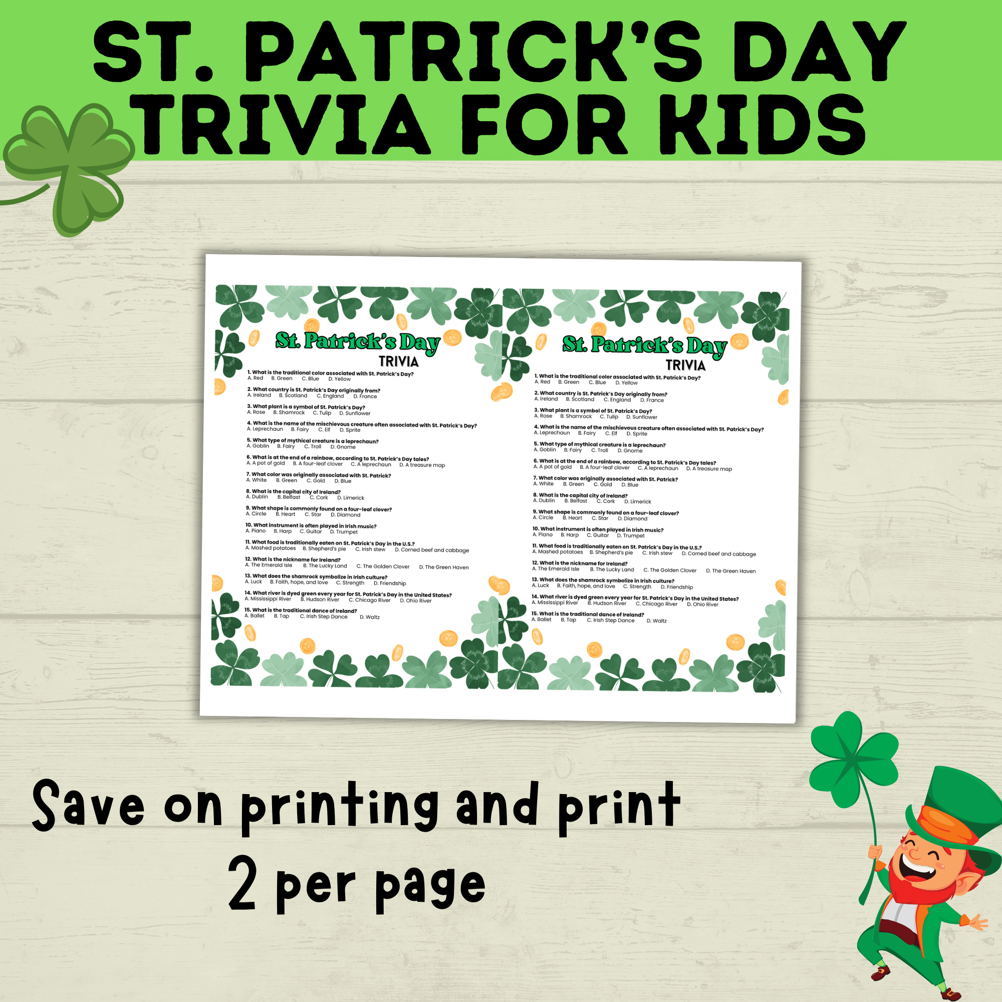 St. Patrick's Day Trivia for Kids | Kids Trivia | St. Patrick's Day Game | St. Patty's Day | Classroom Game | Party Game | Kids Games