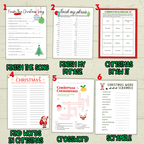 Christmas Classroom Party Printable Word Games for Kids, Group Activities, Family Reunion Holiday Game