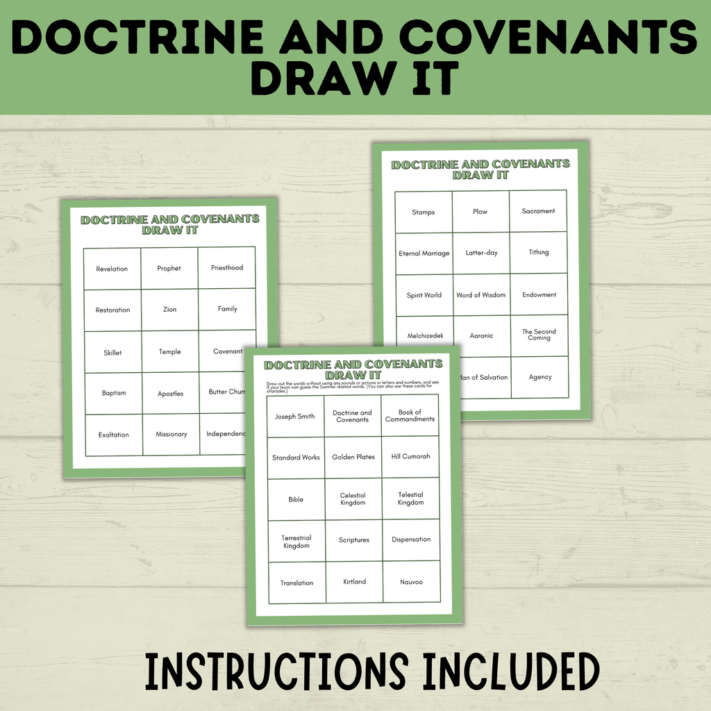Doctrine and Covenants Game | Doctrine and Covenants Draw it | D&C activity | Doctrine and Covenants Lesson | Come Follow Me | Seminary