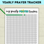Yearly Prayer Tracker | Prayer Chart | Prayer Lessons | Primary Class Prayer Chart | Kids Prayer Printable | Prayer sheet for kids |