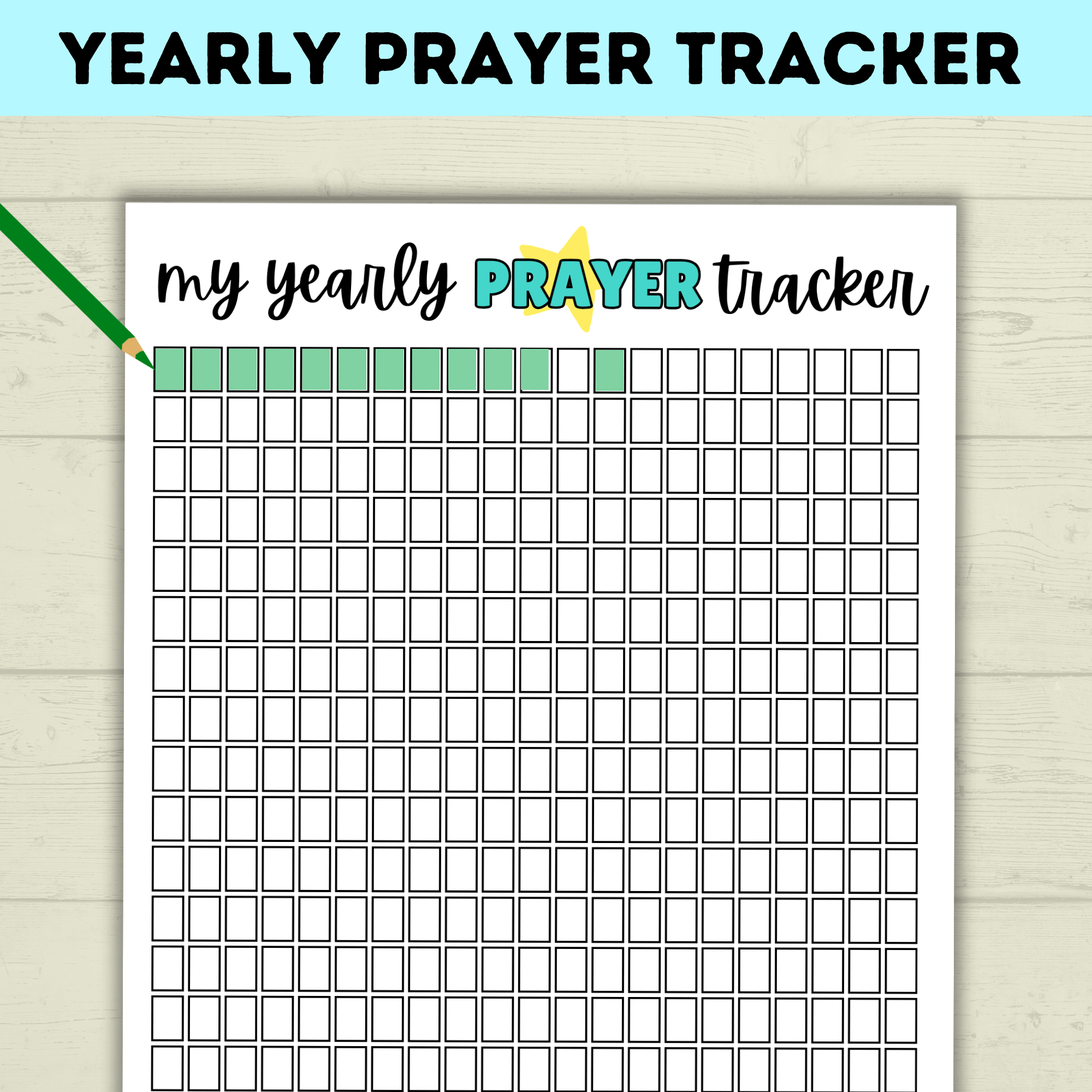 Yearly Prayer Tracker | Prayer Chart | Prayer Lessons | Primary Class Prayer Chart | Kids Prayer Printable | Prayer sheet for kids |