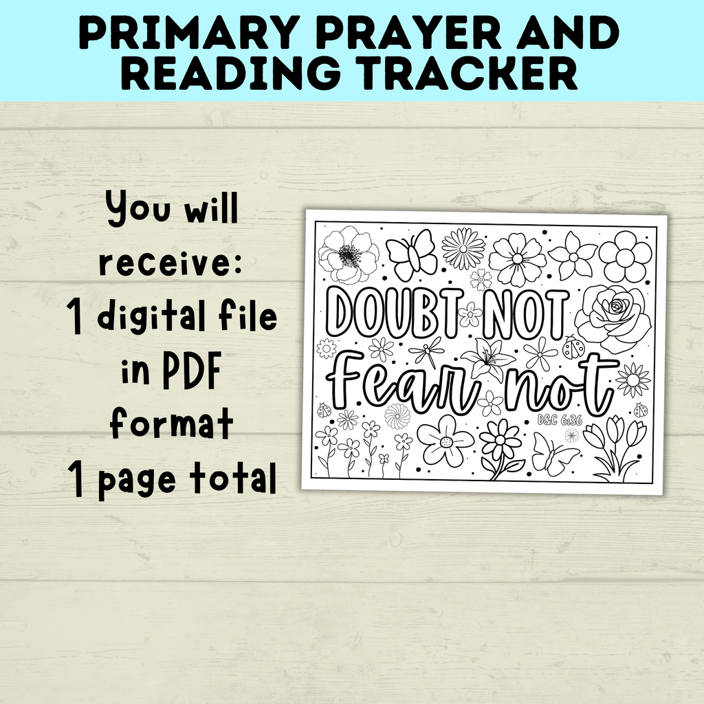 Doubt Not Fear Not Coloring Page | Youth Theme | Youth Coloring Page | Scripture Coloring Page | Church Printables | Sunday School