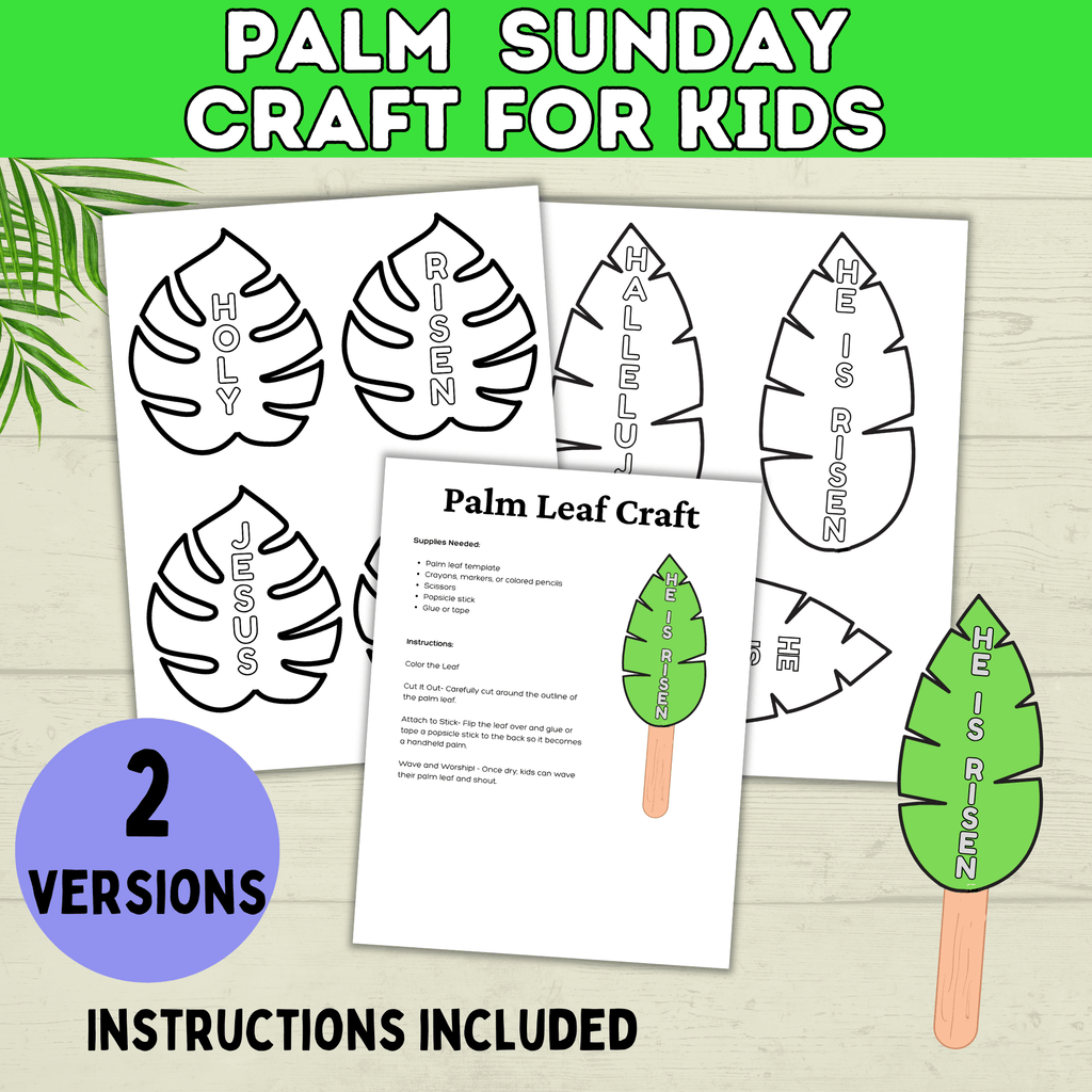 Palm Sunday Craft | Palm Leaf Craft | Sunday School Craft | Easter Craft | Holy Week Craft | Craft Template | Easter Story