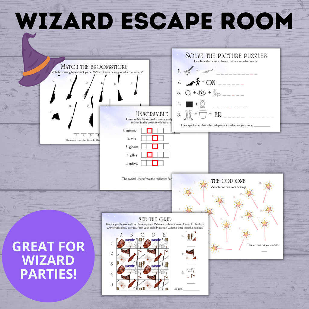 Wizard Escape Room for Kids 8-13 | Kids Escape Room | Digital Escape Room | DIY Escape Room | Magic Escape Room | Party Game | Kids Games