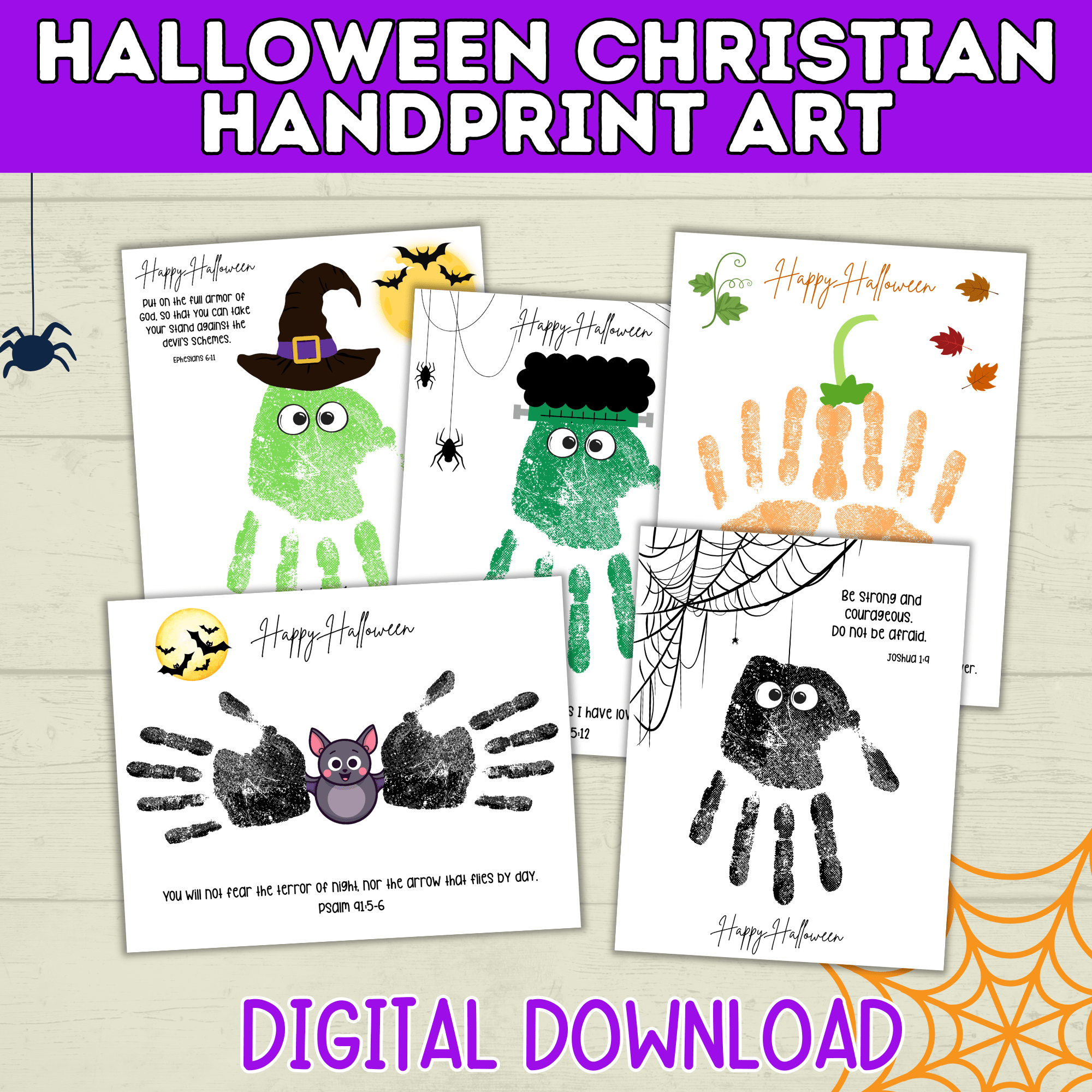 Halloween Christian Handprint Art for Kids | Bible Halloween Art | Handprint Art for Kids | Handprint Crafts | Halloween Handprint Crafts