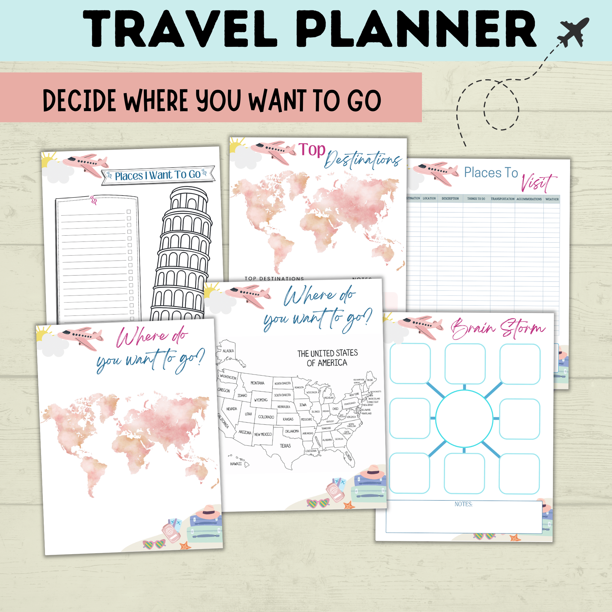 Travel Planner for the Whole Family | Family Planner | Budget Planner | Travel Calendar | Travel Itinerary | Travel Research | PDF download
