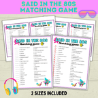 80s Games | 80s Party Games | Retro Games | 80s Birthday Party Game | 80s | Games | 80s Trivia | Printable Games | Vintage Games