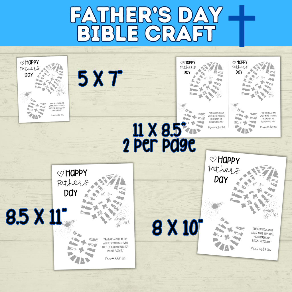 Father's Day Bible Craft for Kids | Bible Craft | Father's Day Craft | Footprint Craft for Dad | Father's Day Gift | Father's Day Card
