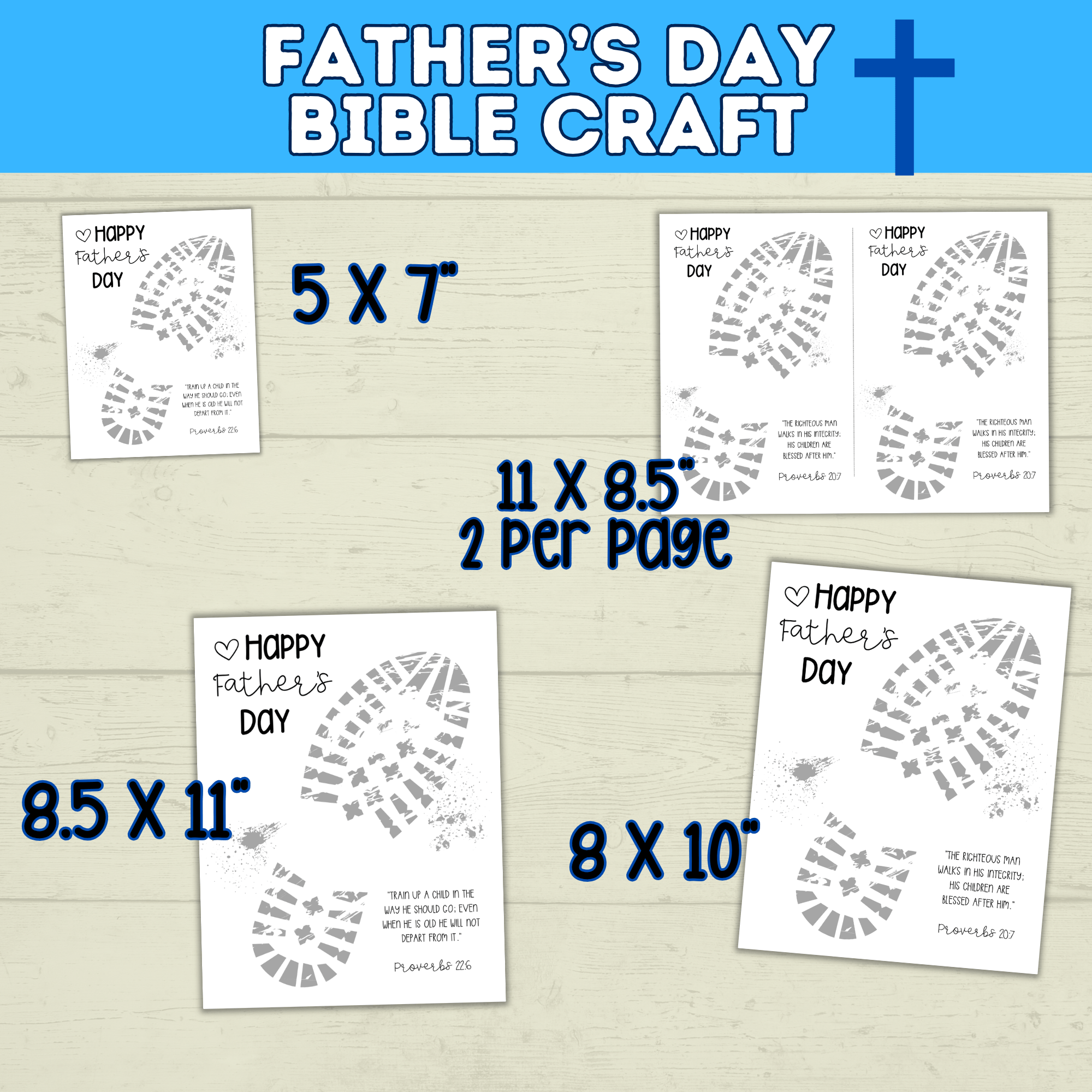 Father's Day Bible Craft for Kids | Bible Craft | Father's Day Craft | Footprint Craft for Dad | Father's Day Gift | Father's Day Card