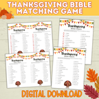 Thanksgiving Bible Match Game Printable for Kids and Adults | Digital Download in 2 Sizes | PDF Bible Game | Thanksgiving Printables
