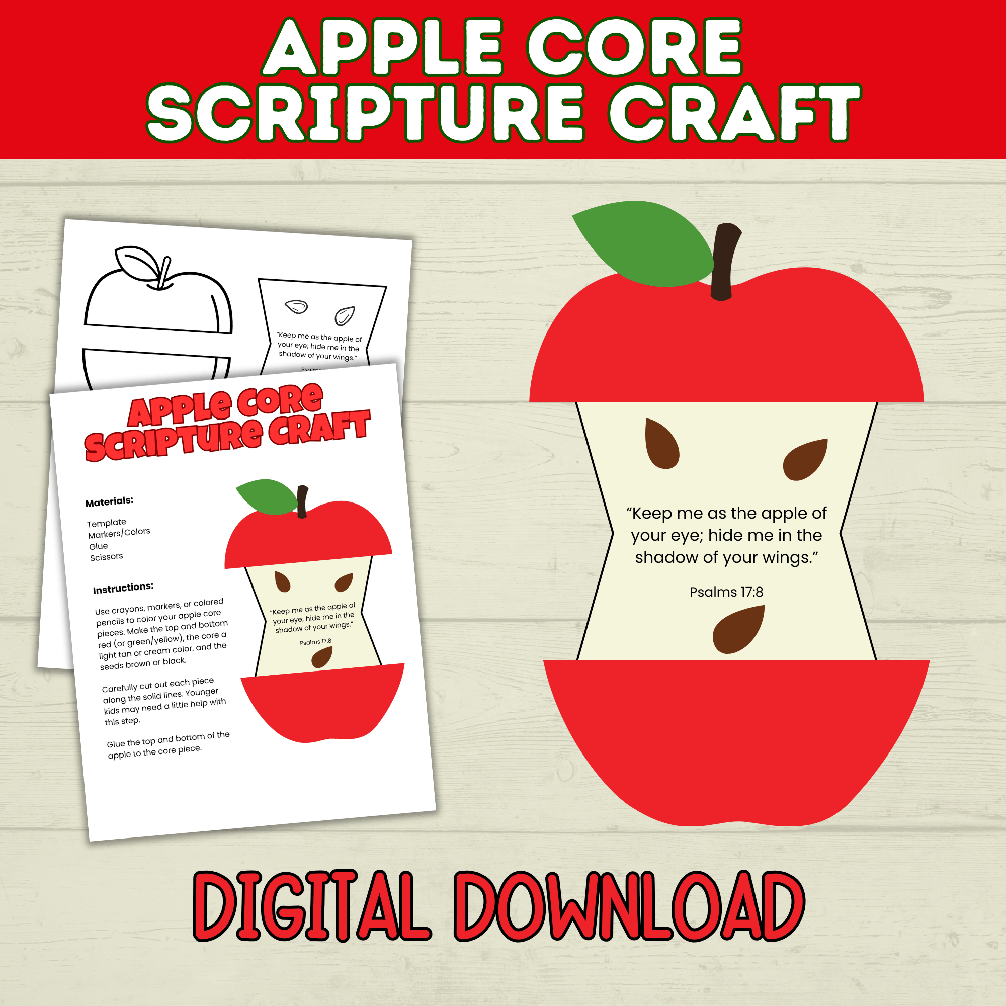 Apple Scripture Craft for Kids