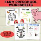 Farm Preschool Worksheets | Farm Activity | Farm Printables | Counting Printable | Toddler Counting | Word Tracing | Letter Recognition