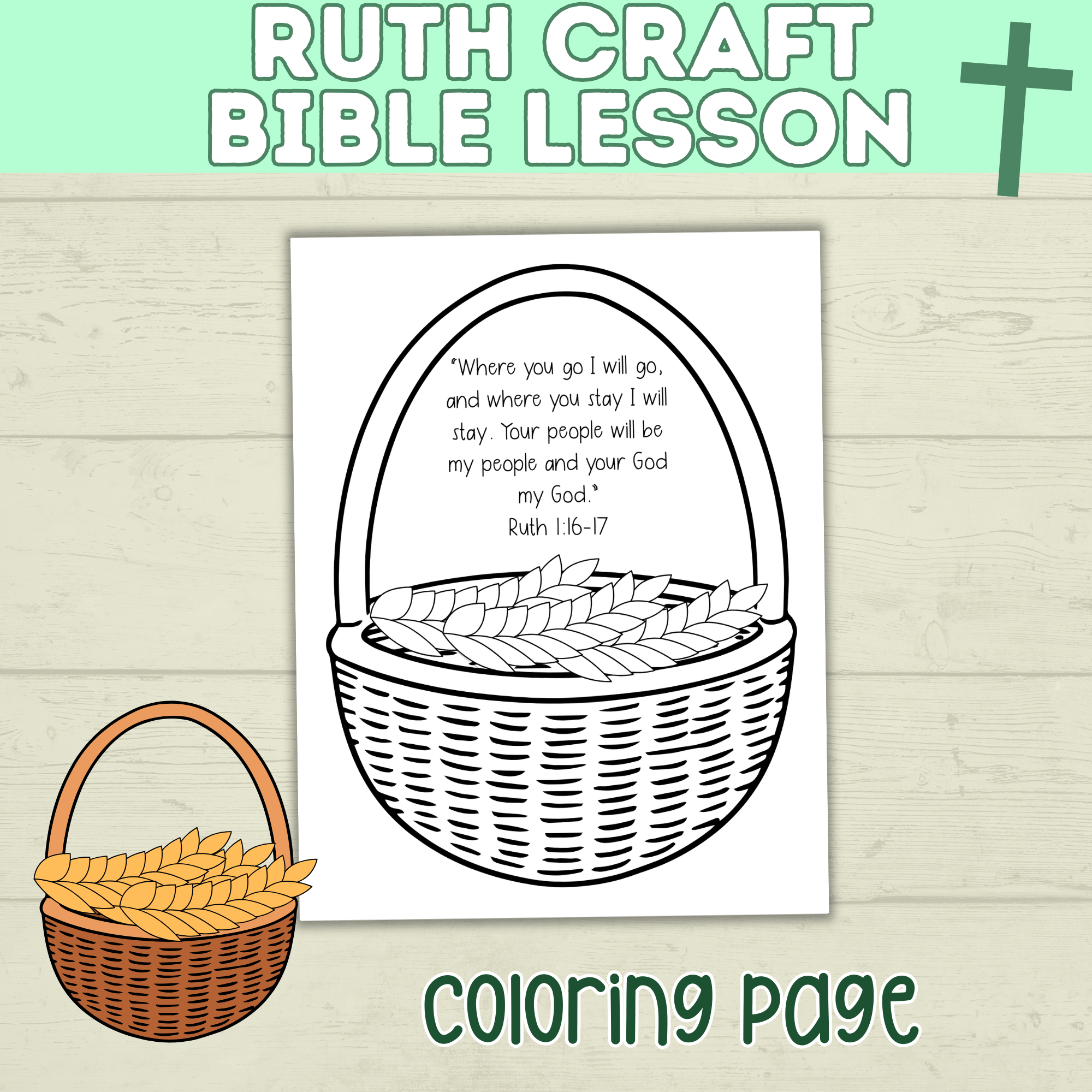 Ruth Craft | Ruth Activity | Bible Craft | Bible Activity Page | Bible Lesson Plan | Ruth Lesson Plan | Ruth Printable | Digital Download