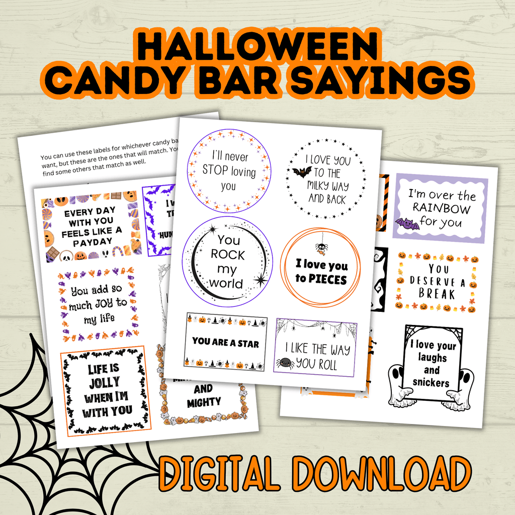 Halloween Candy Bar Pun Gift and Treat Tags