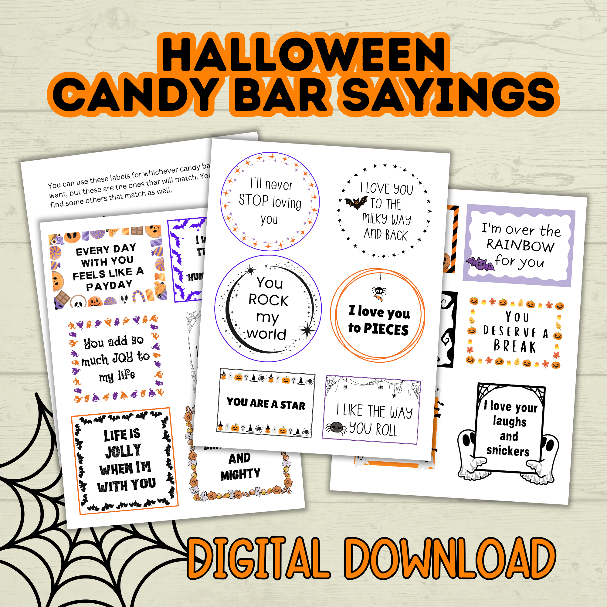 Halloween Candy Bar Pun Gift and Treat Tags