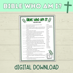 Bible Games | Bible Who Am I?  | Bible Trivia | Bible Activities | Kids Trivia | Sunday School | Christian Games | Digital Download