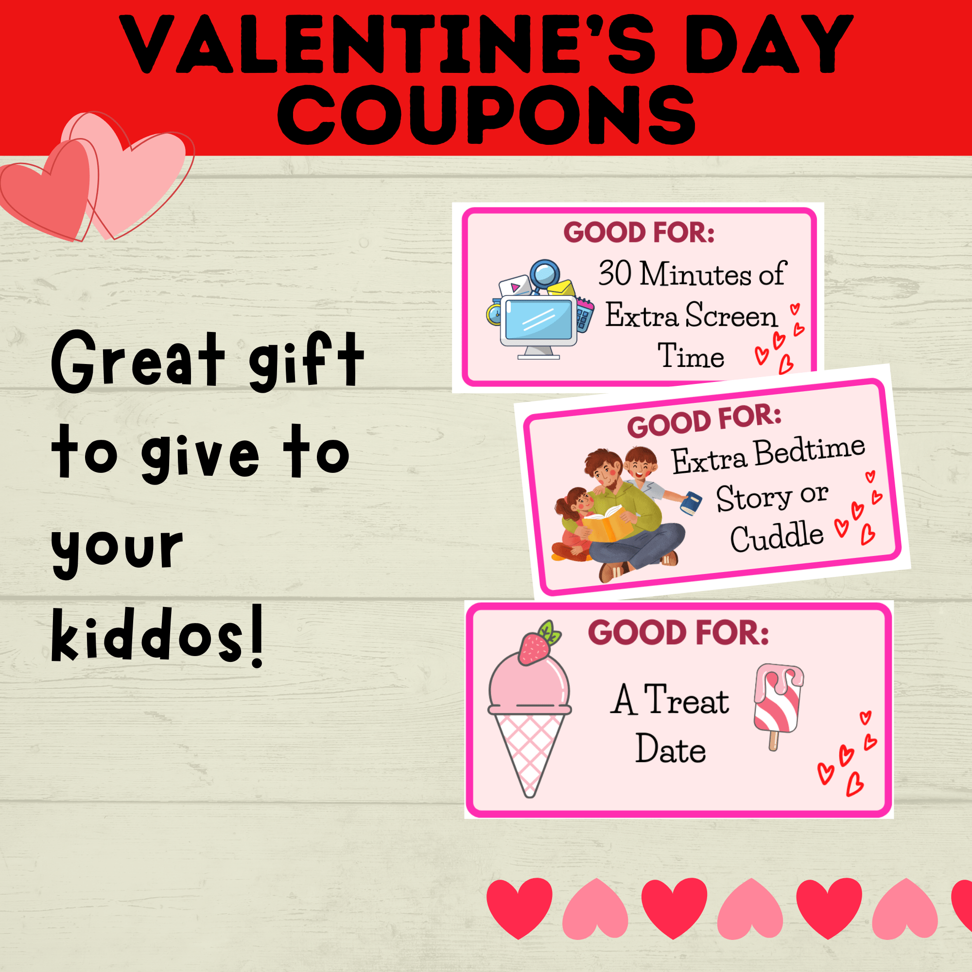 Valentine's Day Coupons for Kids | Kids Coupons | Valentine's Day Gift | Valentine's Day Printable for Kids | Kids Printable