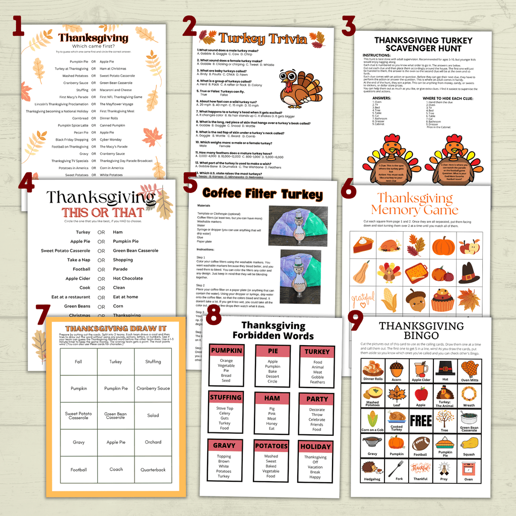 The Mega Kids Thanksgiving Activity and Crafts Bundle