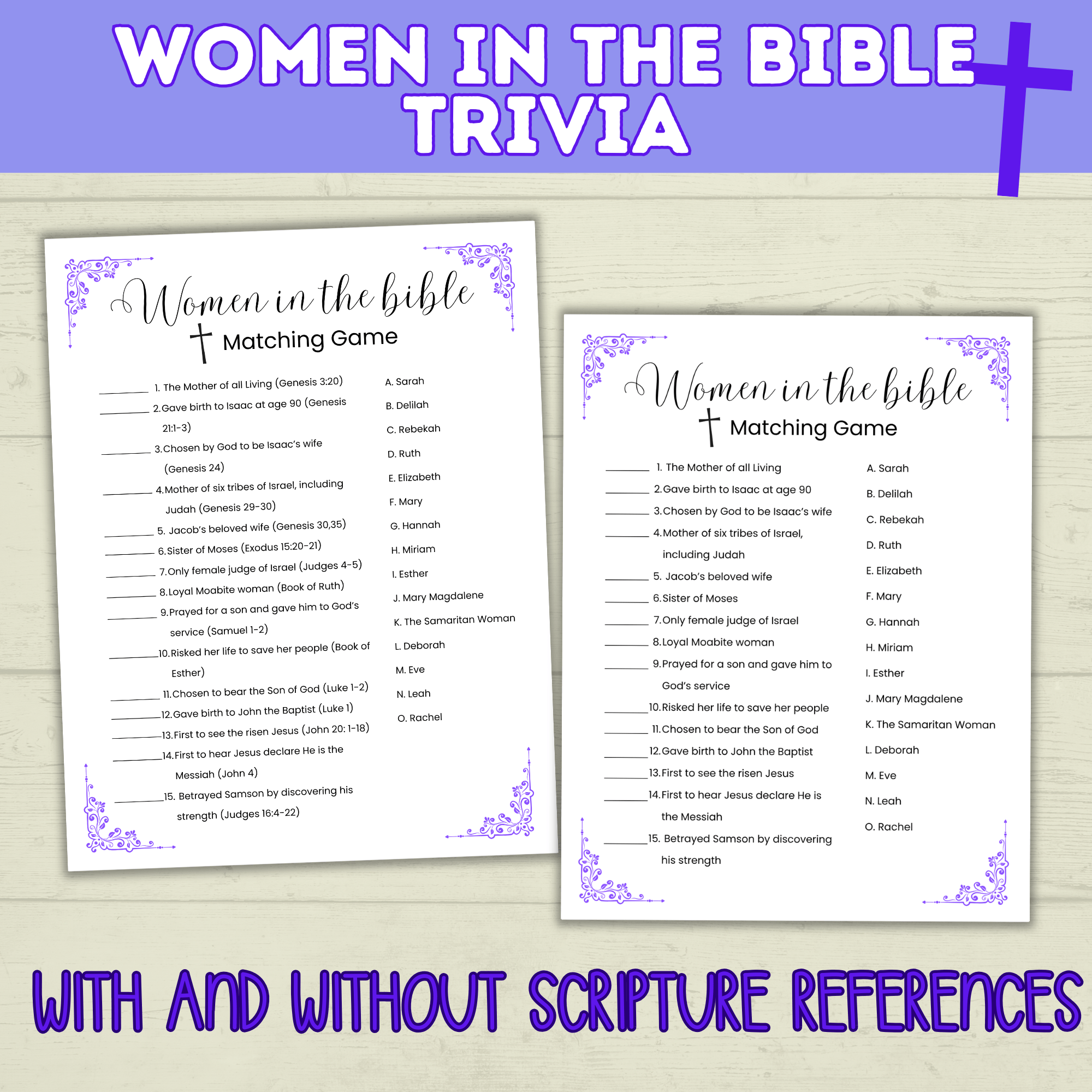 Women in the Bible Trivia Quiz | Bible Quiz | Bible Trivia | Trivia Questions | Trivia game | Church Games | Printable Games | Digital