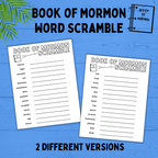 Book of Mormon Word Scramble for Kids | Kids Activities | Kids Printables | Book of Mormon Printables | Primary Activities | Family