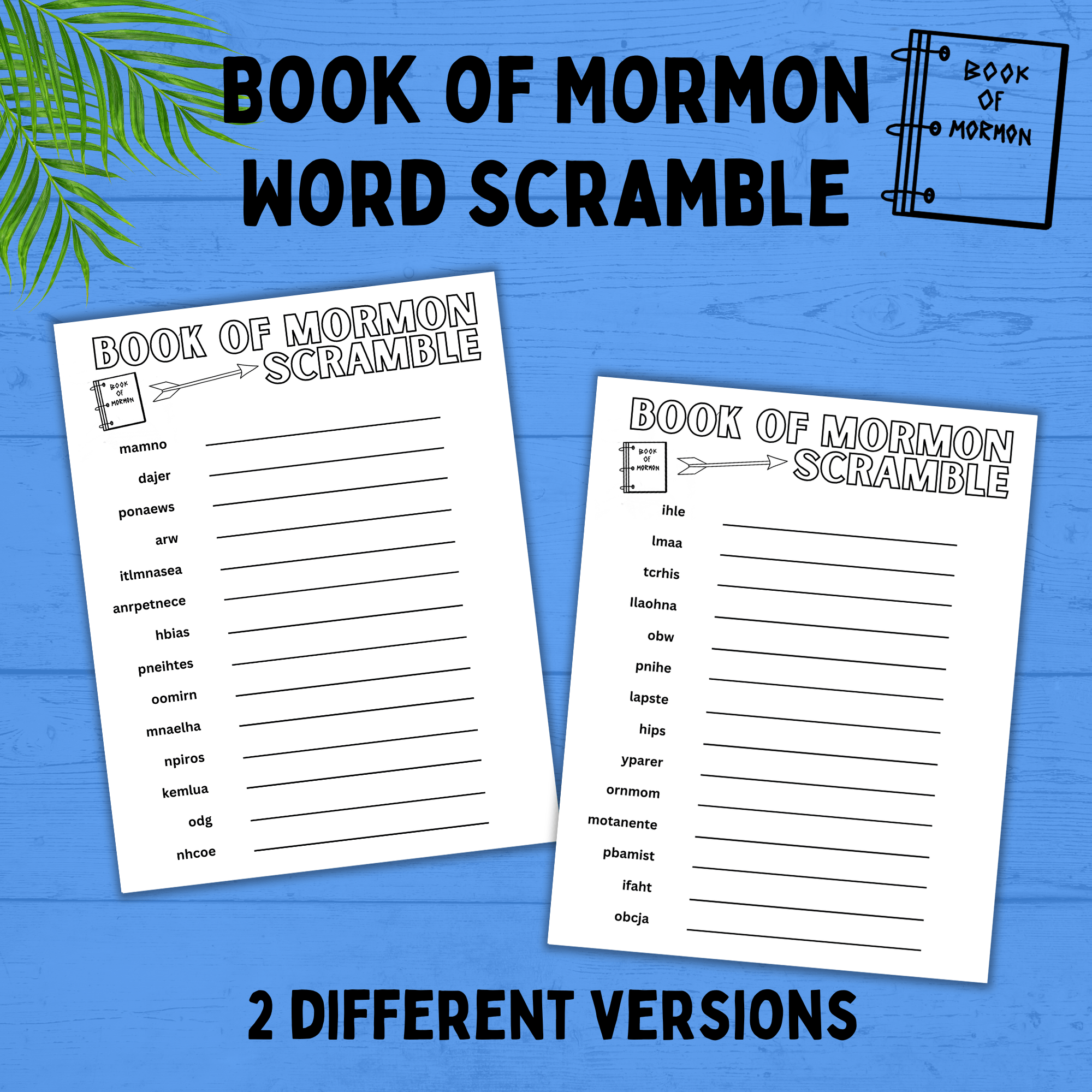 Book of Mormon Word Scramble for Kids | Kids Activities | Kids Printables | Book of Mormon Printables | Primary Activities | Family