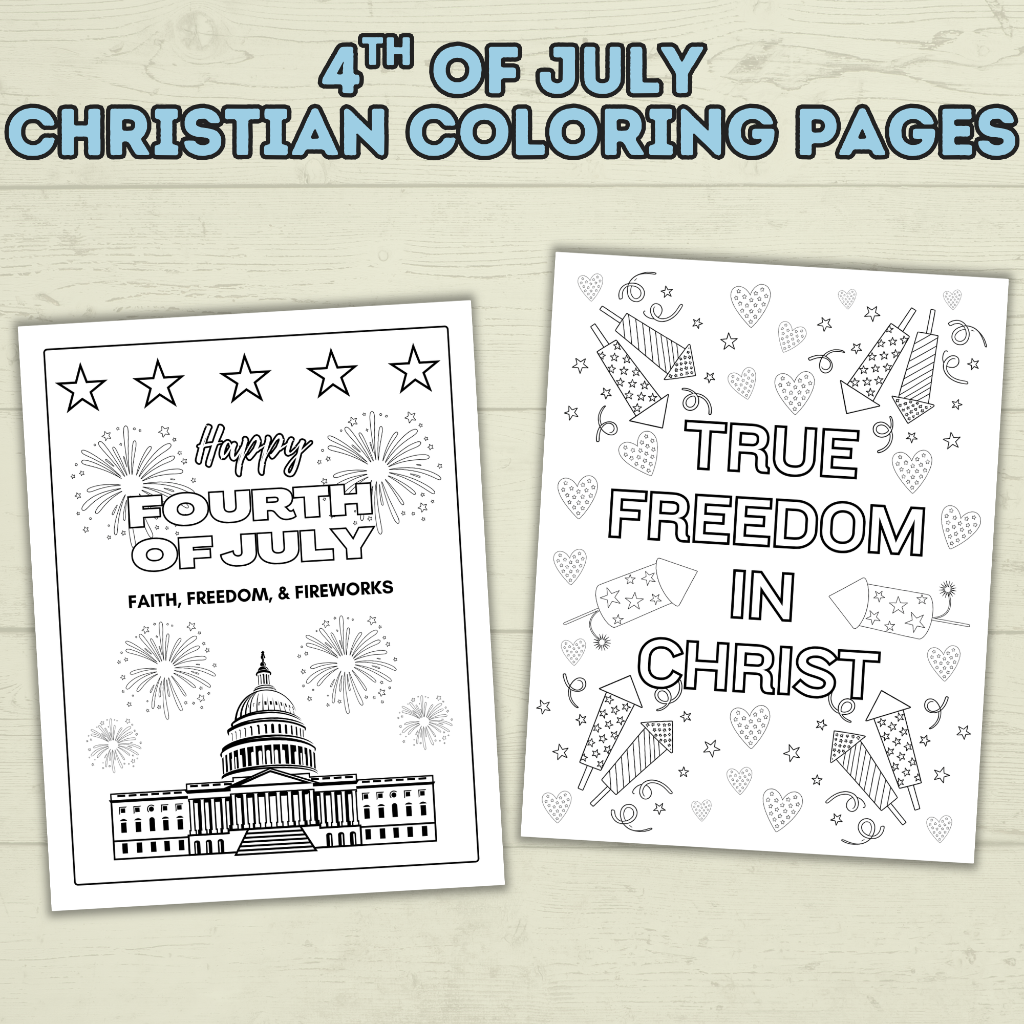 FREE 4th of July Christian Coloring Pages for Kids and Families