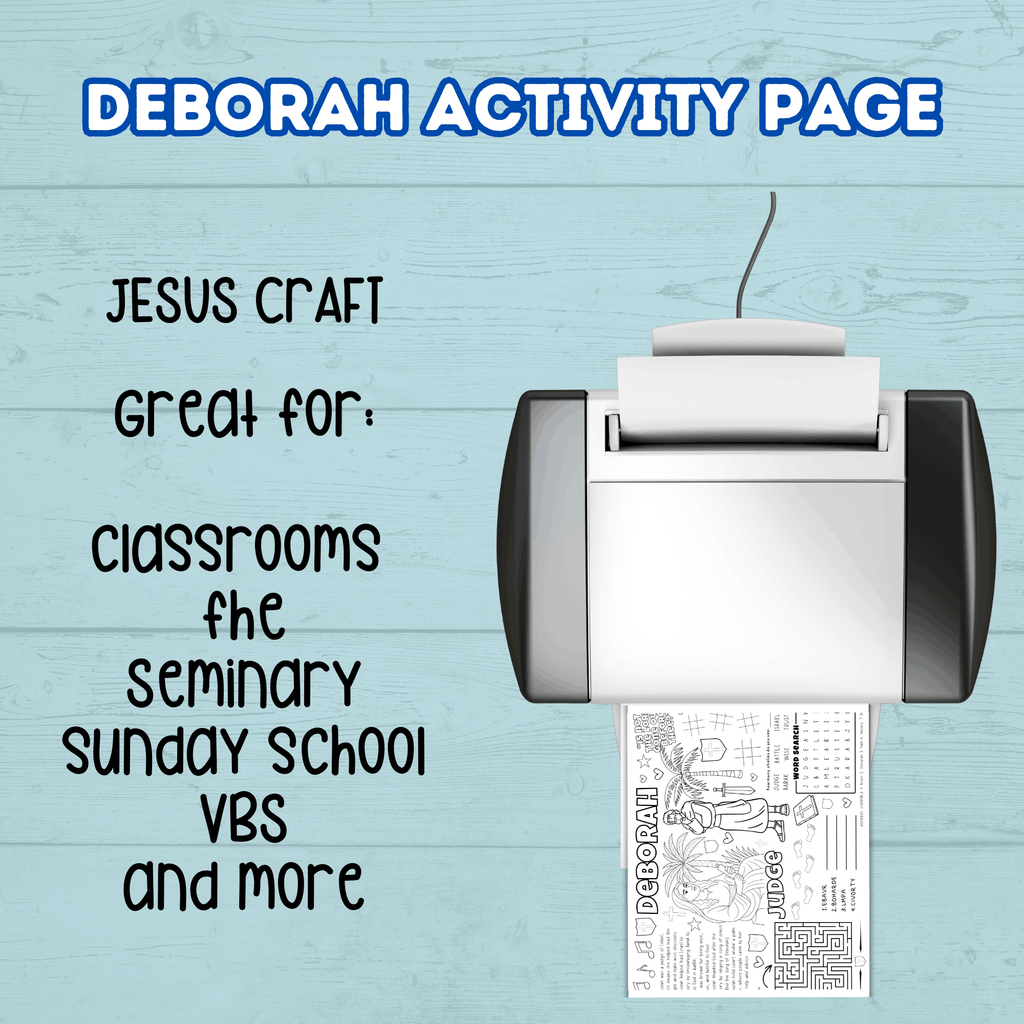 Bible Deborah Story Activity Page, Sunday School Craft, Christian Activity, Bible Lesson for Kids, Faith Lesson