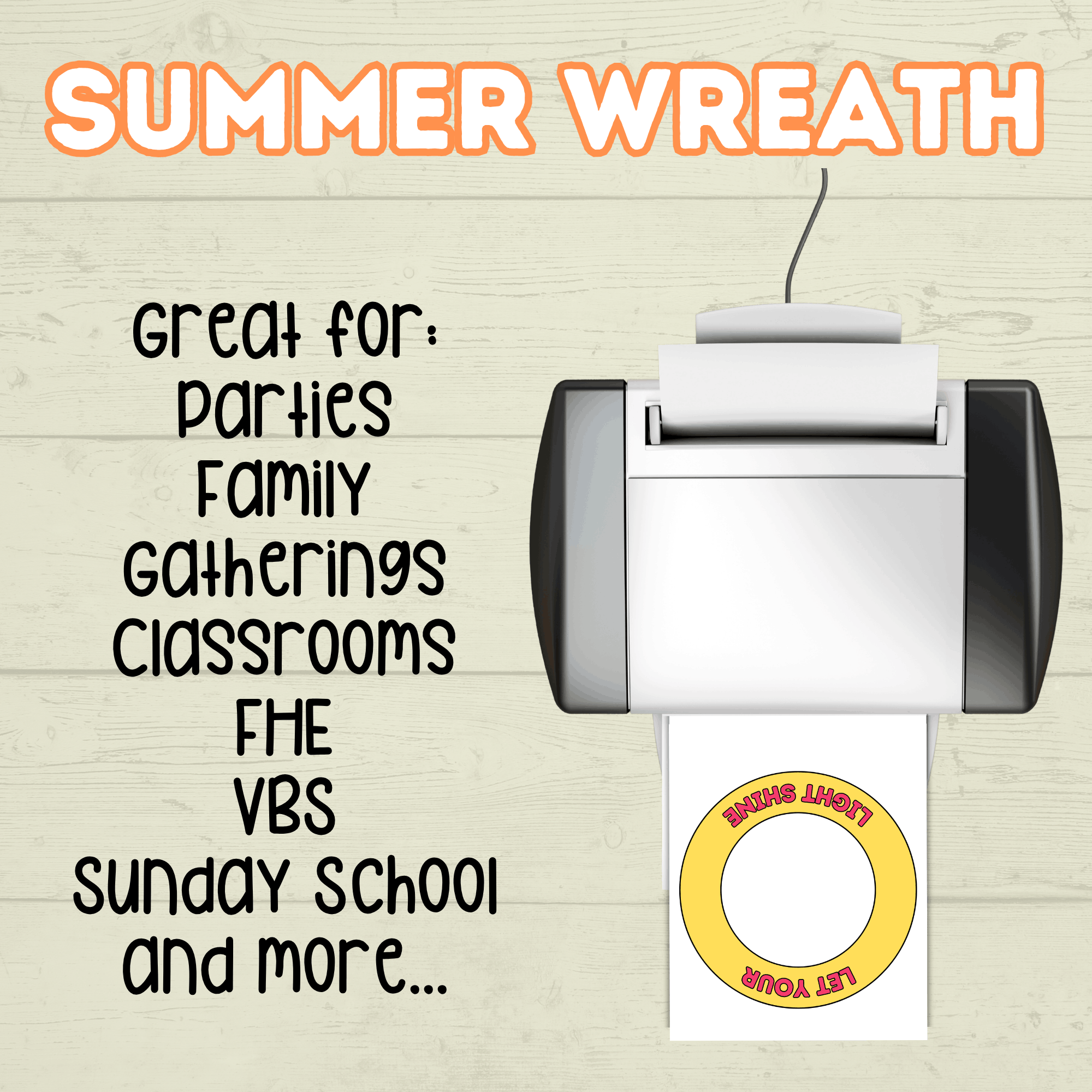 Let Your Light Shine Craft, Summer VBS craft, Faith Craft, Shine Your Light, Sunday School Bible Craft, DIY Paper Wreath, Cut and Paste