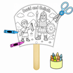 David and Goliath Craft, Bible Story Craft, Sunday School Craft, Fan Craft, Cut and Paste Craft, Bible Lesson, Christian Craft, Homeschool