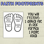 Faith Craft for Kids, Footprint Craft, Fan Craft, Bible Craft, Christian Craft, Kids Activity, Sunday School Craft, Walk by Faith