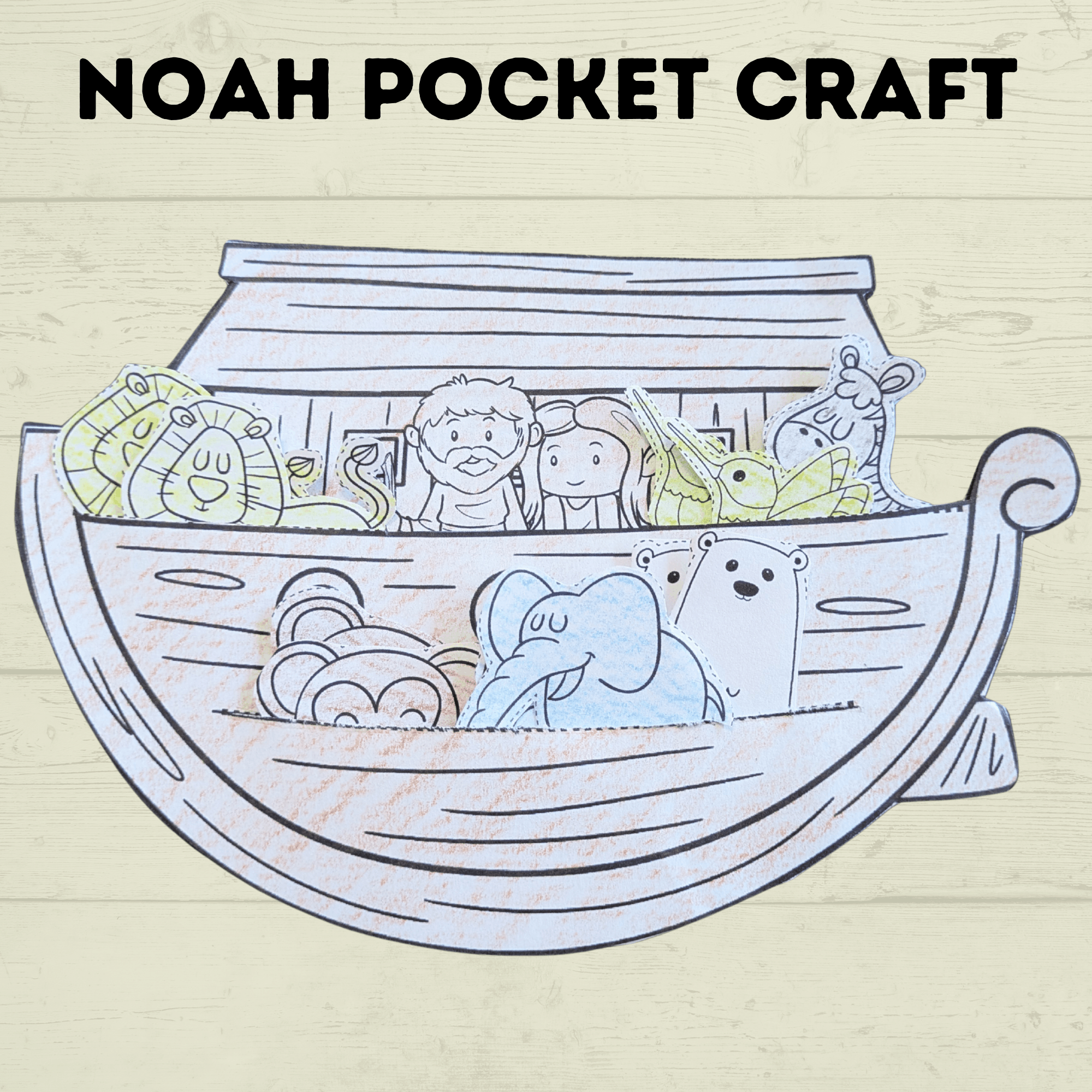 Noah's Ark Craft, Noah's Cut and Paste Craft, Sunday School Craft, Bible Craft