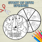 Ruth Bible Craft, Ruth Story Spinner Craft, Sunday School Craft, VBS, Bible