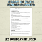 Ruth Craft, Bible Story Craft, Finger Puppets Bible Lesson, Sunday School Craft