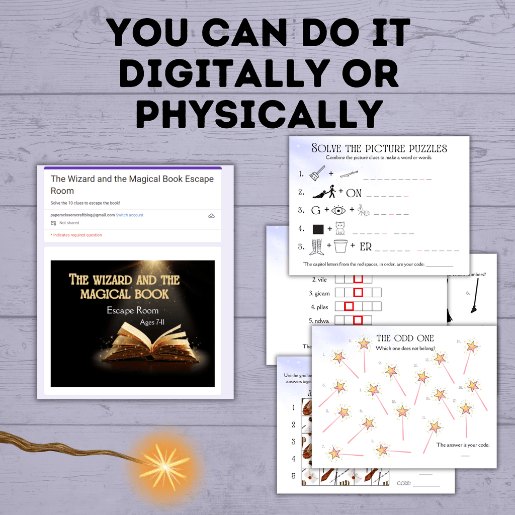 Wizard Escape Room for Kids 8-13 | Kids Escape Room | Digital Escape Room | DIY Escape Room | Magic Escape Room | Party Game | Kids Games