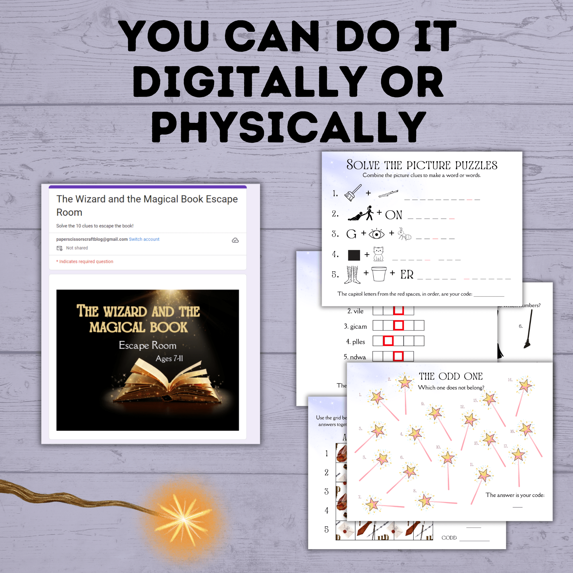 Wizard Escape Room for Kids 8-13 | Kids Escape Room | Digital Escape Room | DIY Escape Room | Magic Escape Room | Party Game | Kids Games