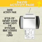 King David Activity Sheet for Kids | Bible Activity | Coloring Sheet | Activity Placemat | Lesson Plan | Star of David | Church | Digital