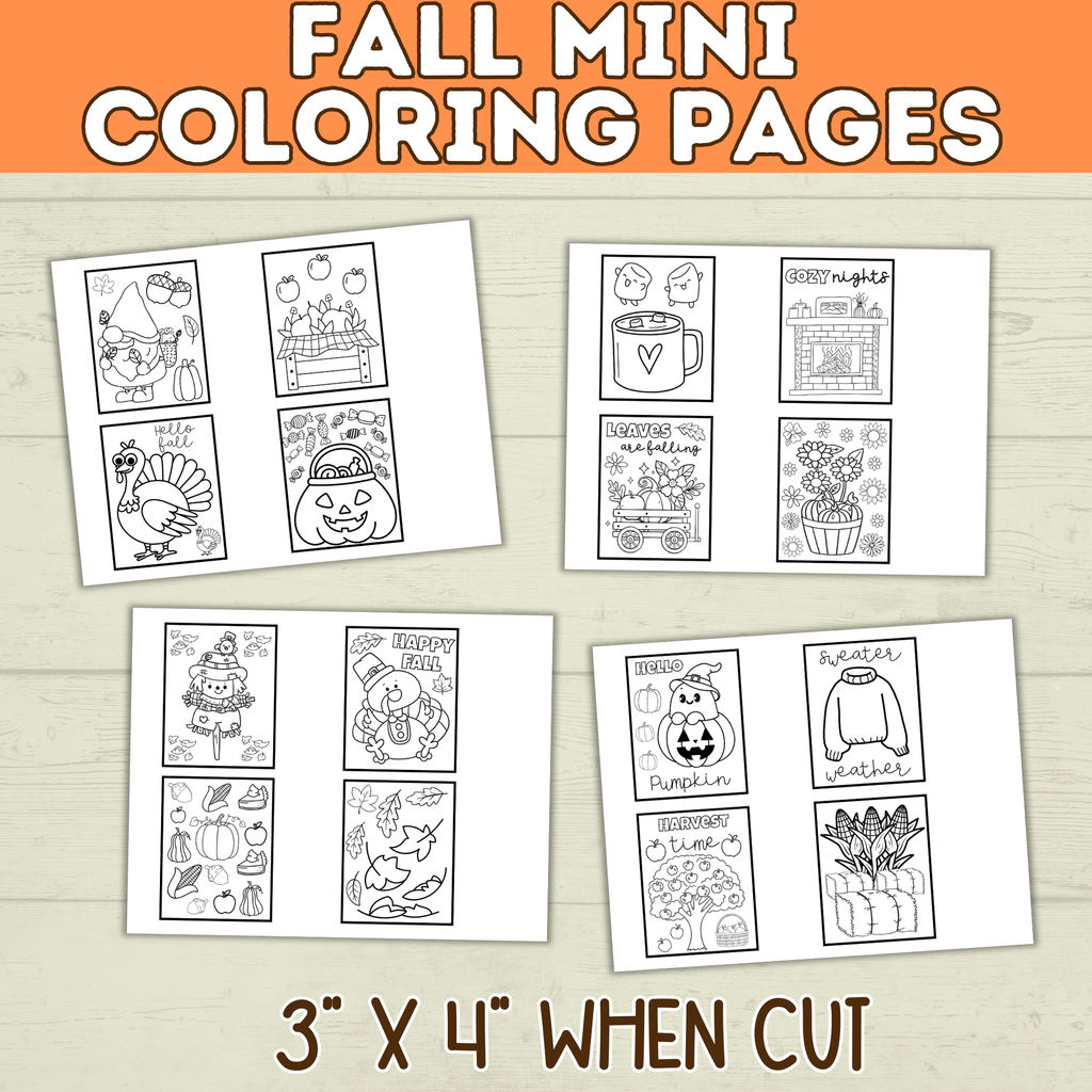 Fall Coloring Pages | Fall Activity Page | Fall | Fall Printables | Fall Preschool | Digital Download | Halloween Printable