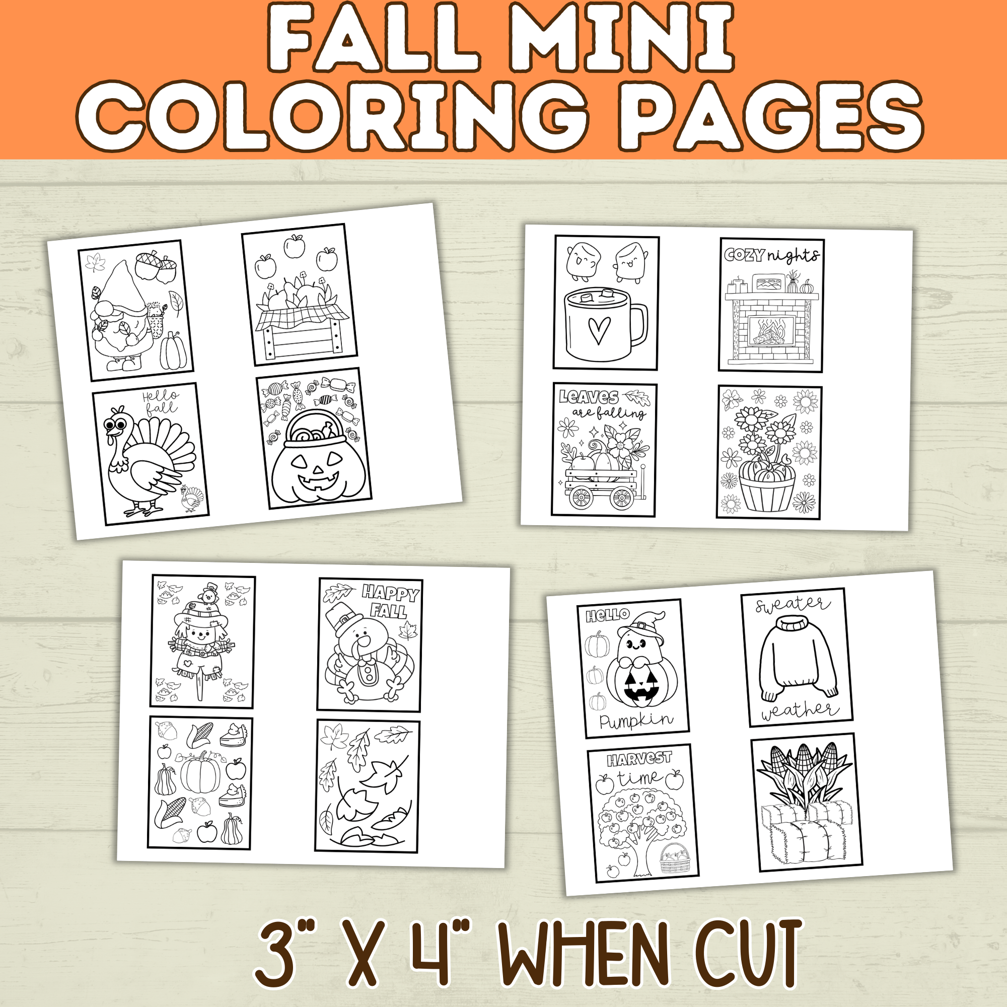 Fall Coloring Pages | Fall Activity Page | Fall | Fall Printables | Fall Preschool | Digital Download | Halloween Printable