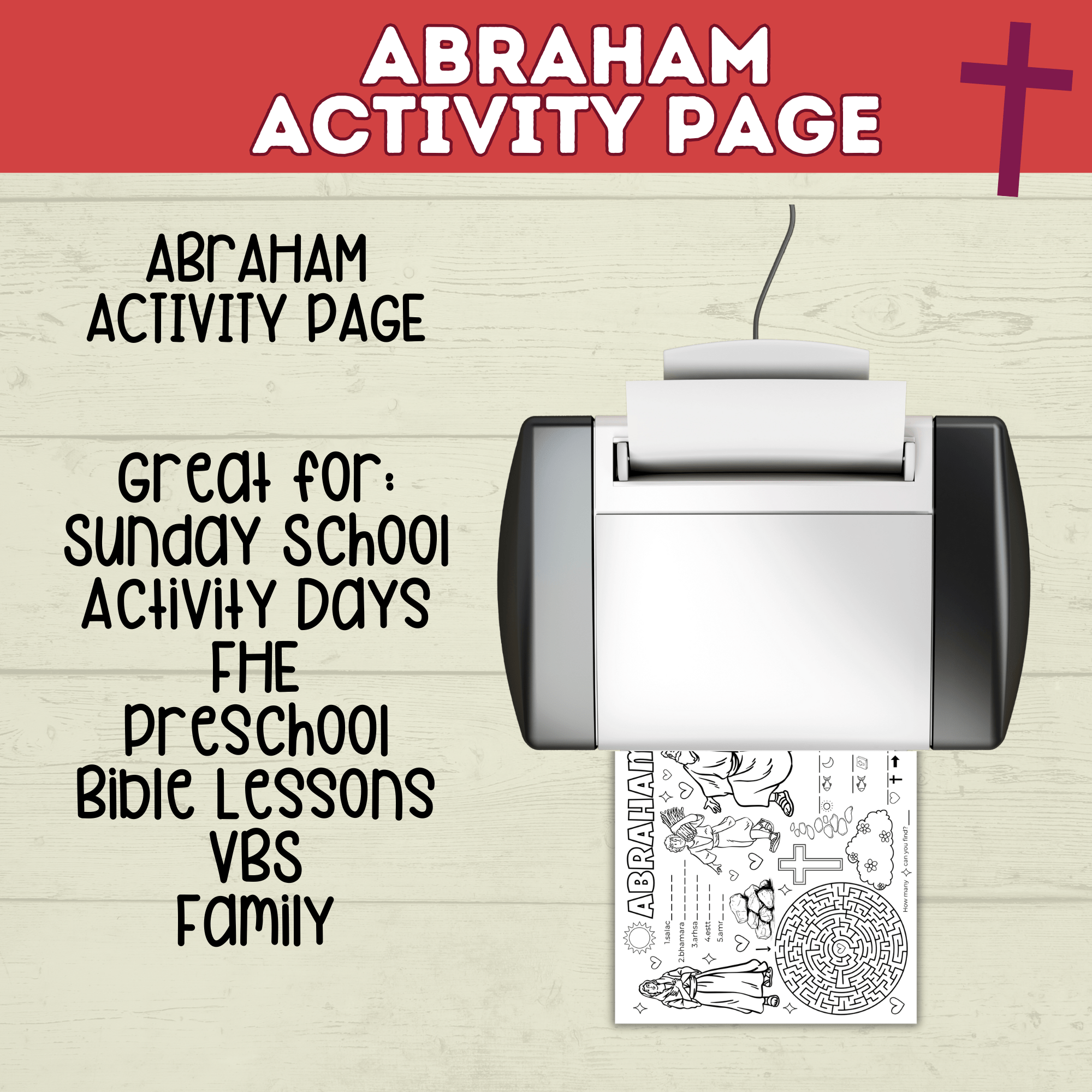 Abraham and Isaac Coloring Page | Abraham and Sarah | Bible Activity Page | Kids Activity Placemat | Bible Lesson Plans | Digital Download