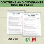 Doctrine and Covenants True or False | Doctrine and Covenants Quiz | Scripture Quiz | Come Follow Me | D&C Lesson | Sunday School Lesson