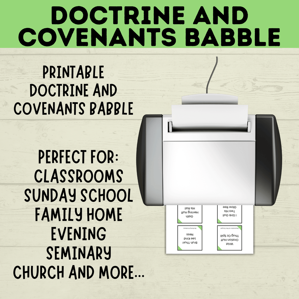 Doctrine and Covenants Game | Doctrine and Covenants Babble | D&C Game | Doctrine and Covenants Printable | Kids Game | Scripture Game