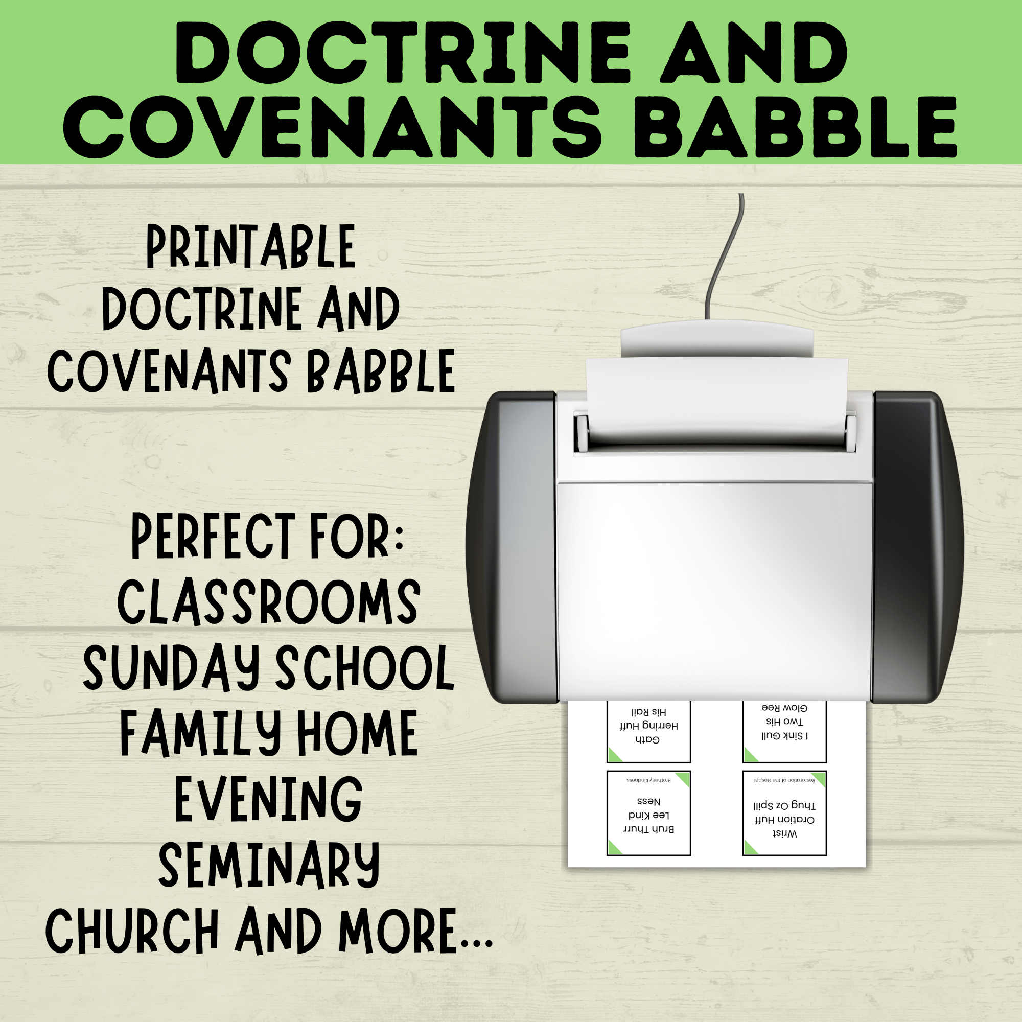 Doctrine and Covenants Game | Doctrine and Covenants Babble | D&C Game | Doctrine and Covenants Printable | Kids Game | Scripture Game